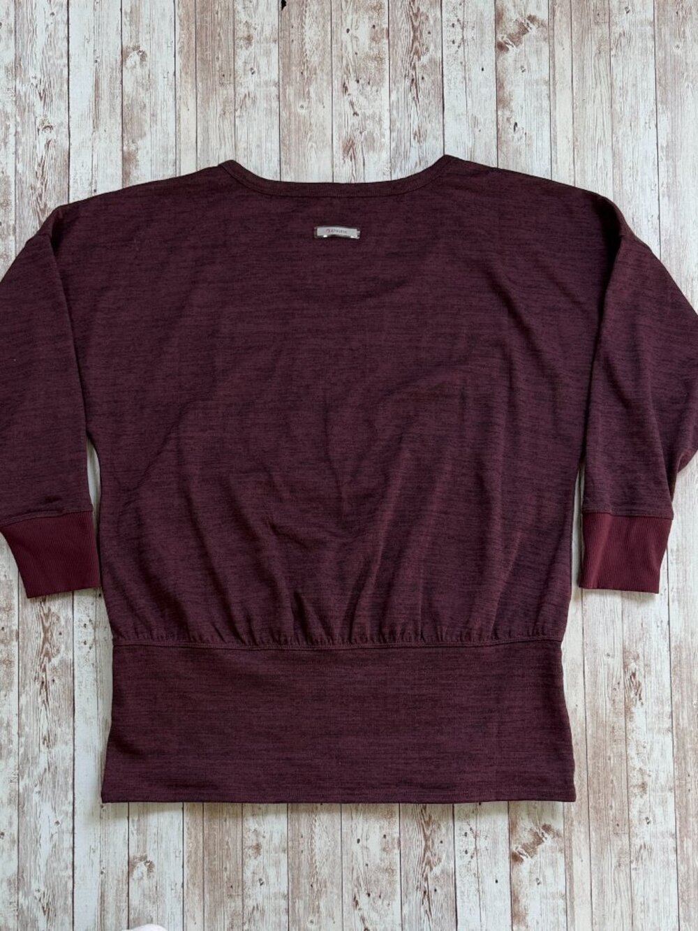 Athleta Batwing Robin Pullover Sweater sz XL Heathered Purple Active 3/4 Sleeve